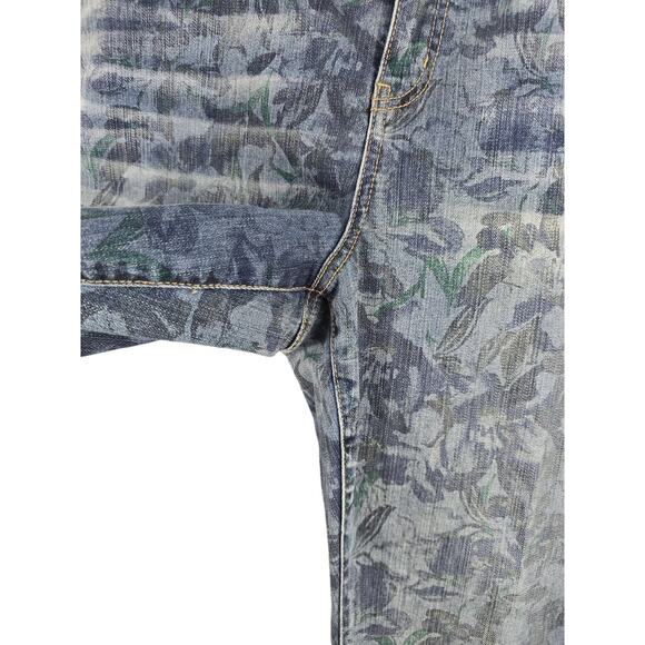 Chico's Platinum Floral Leaf Design Women's Denim Ankle Jeans 3 - L - Picture 4 of 7